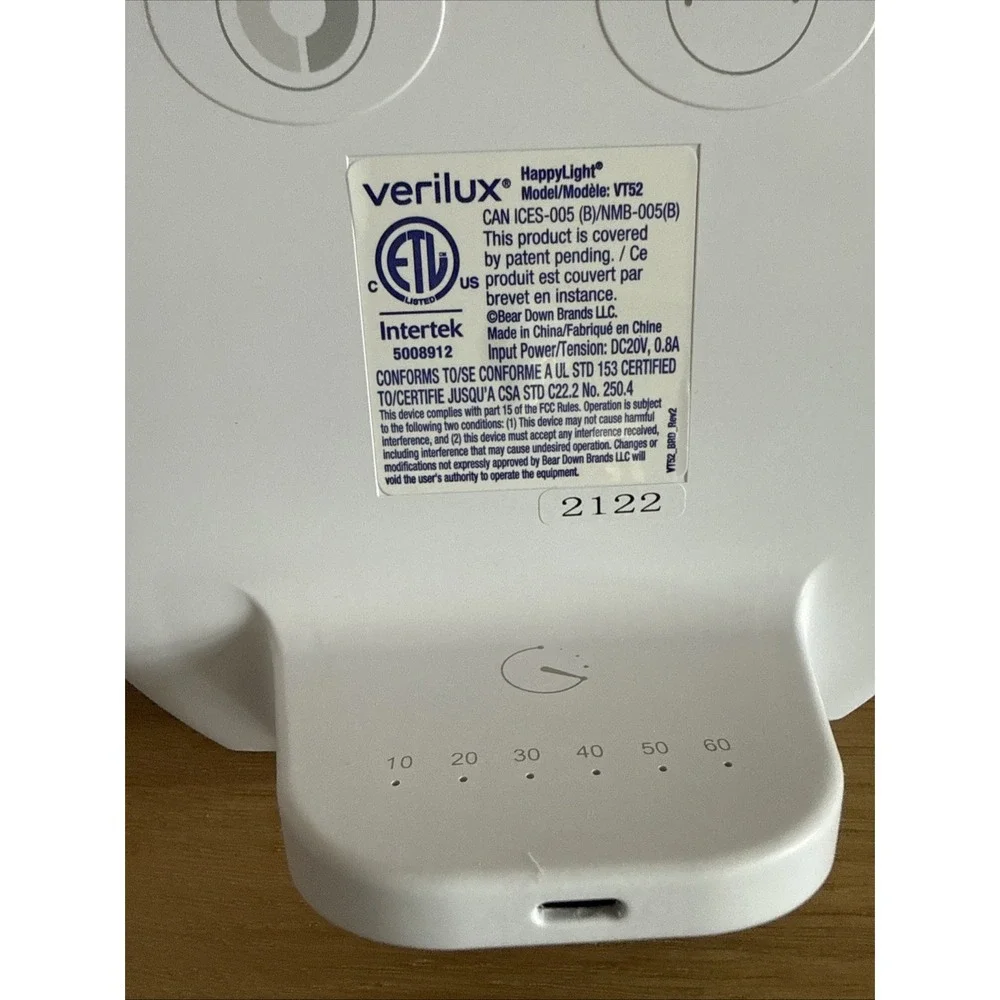 HappyLight Alba Round UV-Free LED Therapy Lamp 10,000 Lux White - Verilux